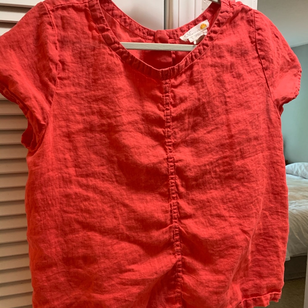 C&C California 100% linen coral top